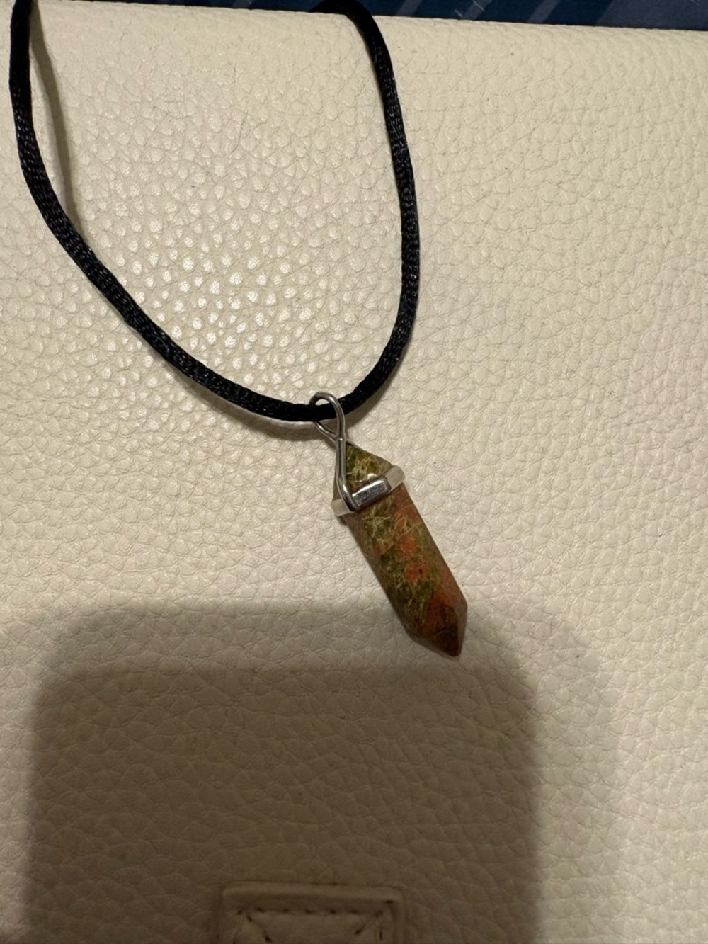 Unbranded Green & Brown Natural Stone Point Pendant Necklace